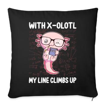 Drôle math Kawaii Axolotl Cadeau - Housse de coussin décorative 45 x 45 cm - noir - Devant
