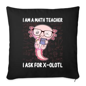 Funny Mathematics Kawaii Axolotl Mathematics Gesch - Sofa pillowcase 17,3'' x 17,3'' (45 x 45 cm) - black - Front