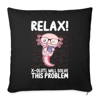 Drôle math Kawaii Axolotl Cadeau - Housse de coussin décorative 45 x 45 cm - noir - Devant