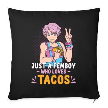 Femboy Gift - Sofa pillowcase 17,3'' x 17,3'' (45 x 45 cm) - black - Front