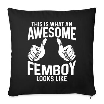 Femboy Gift - Sofa pillowcase 17,3'' x 17,3'' (45 x 45 cm) - black - Front