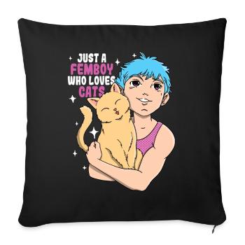 Femboy Gift - Sofa pillowcase 17,3'' x 17,3'' (45 x 45 cm) - black - Front