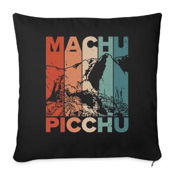 Machu Picchu Pérou Inca Rétro Vintage Cadeau - Housse de coussin décorative 45 x 45 cm - noir - Devant