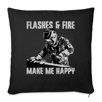 Funny Welder Welder Welder Gift - Sofa pillowcase 17,3'' x 17,3'' (45 x 45 cm) - black - Front