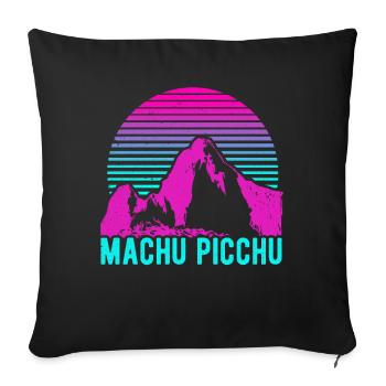 Machu Picchu Pérou Inca Rétro Vintage Cadeau - Housse de coussin décorative 45 x 45 cm - noir - Devant