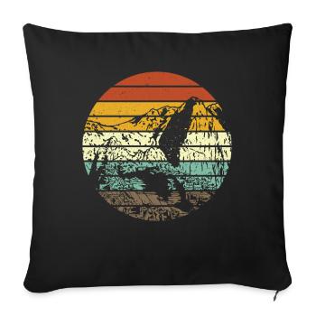 Machu Picchu Pérou Inca Rétro Vintage Cadeau - Housse de coussin décorative 45 x 45 cm - noir - Devant