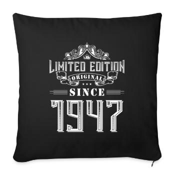 1947 limited edition - Sofa pillowcase 17,3'' x 17,3'' (45 x 45 cm) - black - Front