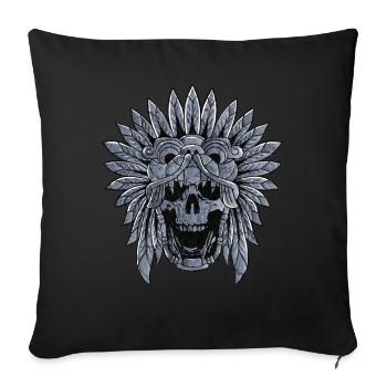 Quetzalcoatl Schädel Goth Aztec Gefiederte Schlang - Sofakissenbezug 45 x 45 cm - Schwarz - Vorne
