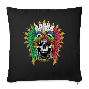 Quetzalcoatl Skull Goth Aztec Feathered Snake - Sofa pillowcase 17,3'' x 17,3'' (45 x 45 cm) - black - Front