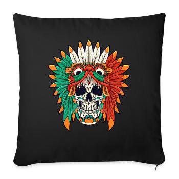 Quetzalcoatl Skull Goth Aztec Feathered Serpent - Sofa pillowcase 17,3'' x 17,3'' (45 x 45 cm) - black - Front