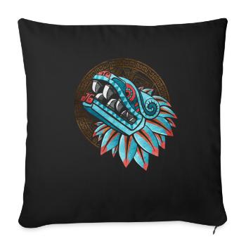 Quetzalcoatl Aztecs Feathered Snake Maya Inca - Sofa pillowcase 17,3'' x 17,3'' (45 x 45 cm) - black - Front