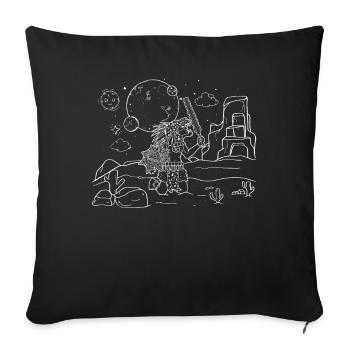 Aztèque Jaguar Warrior Maya Inca - Housse de coussin décorative 45 x 45 cm - noir - Devant