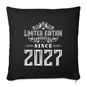 Édition limitée 2027 - Housse de coussin décorative 45 x 45 cm - noir - Devant