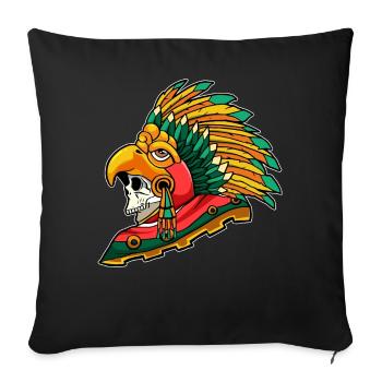 Aztèque Eagle Warrior Mayan Skull Inca - Housse de coussin décorative 45 x 45 cm - noir - Devant