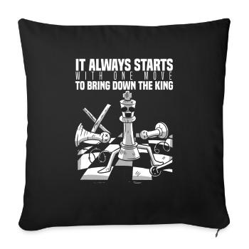 Starts One Move Bring Down King Chess Piece King - Sofa pillowcase 17,3'' x 17,3'' (45 x 45 cm) - black - Front