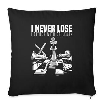 Je ne perds pas le championnat d’échecs - Housse de coussin décorative 45 x 45 cm - noir - Devant