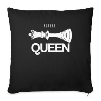 Future Queen Chess Checkers Pièce d’échecs - Housse de coussin décorative 45 x 45 cm - noir - Devant