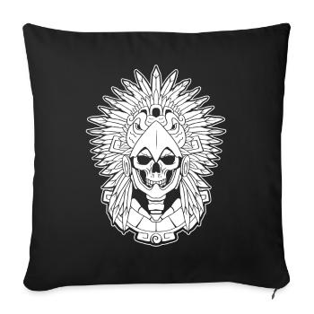 Aztèque Eagle Warrior Mayan Skull Inca - Housse de coussin décorative 45 x 45 cm - noir - Devant