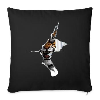 Tiger Roar Big Cat - Housse de coussin décorative 45 x 45 cm - noir - Devant