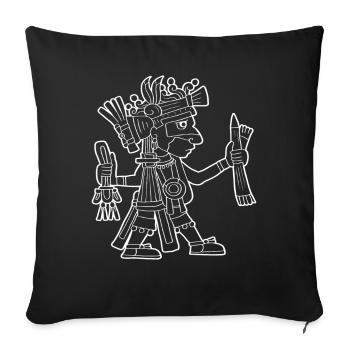 Ahuiateteo Dieu aztèque Maya Inca Toltèques - Housse de coussin décorative 45 x 45 cm - noir - Devant