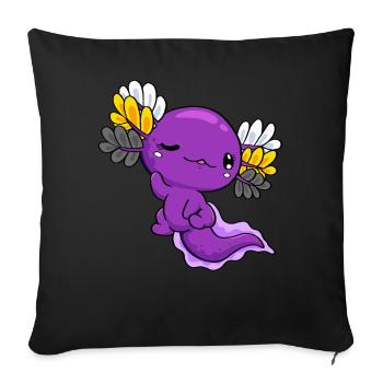 Nichtbinäre Flagge Nichtbinäre Flagge Kawaii Axolo - Sofakissenbezug 45 x 45 cm - Schwarz - Vorne