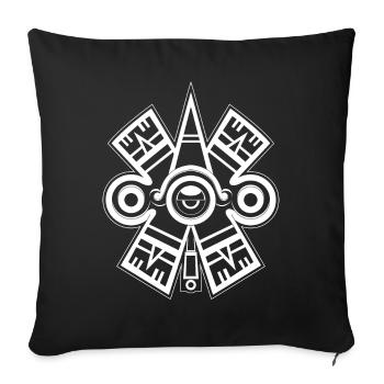 Ollin Xolotl Symbole aztèque Maya Inca Toltec - Housse de coussin décorative 45 x 45 cm - noir - Devant