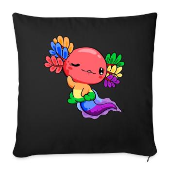 Gay Pride Flag Rainbow Flag Kawaii - Sofa pillowcase 17,3'' x 17,3'' (45 x 45 cm) - black - Front