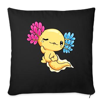 Pansexual Pride Pansexual Flag Kawaii Axolo - Sofa pillowcase 17,3'' x 17,3'' (45 x 45 cm) - black - Front