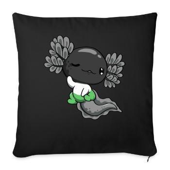 Demiromantic Pride Flag Kawaii Axolotl Pile - Sofa pillowcase 17,3'' x 17,3'' (45 x 45 cm) - black - Front