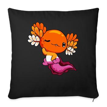 Lesbian Pride Lesbian Flag Kawaii Axolotl H - Sofa pillowcase 17,3'' x 17,3'' (45 x 45 cm) - black - Front