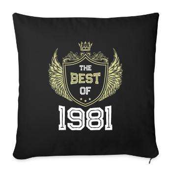 1981 best of - Housse de coussin décorative 45 x 45 cm - noir - Devant