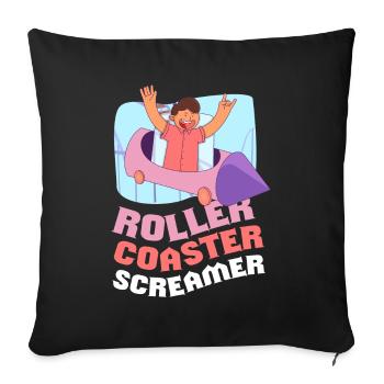 Rollercoaster Screamer Achterbahn - Sofakissenbezug 45 x 45 cm - Schwarz - Vorne
