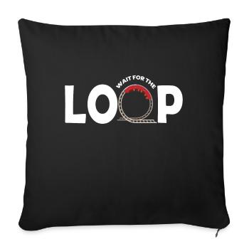 Attendez le loop roller coaster fair - Housse de coussin décorative 45 x 45 cm - noir - Devant