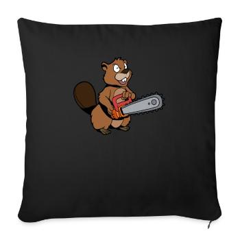 Monster Animals - Chainsaw Beaver - Sofa pillowcase 17,3'' x 17,3'' (45 x 45 cm) - black - Front