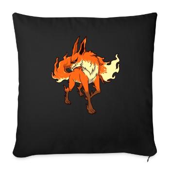 Monster Animals - Renard des flammes d’horreur - Housse de coussin décorative 45 x 45 cm - noir - Devant