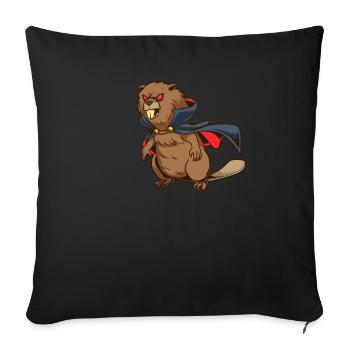 Monster Animals - Vampire Beaver - Sofa pillowcase 17,3'' x 17,3'' (45 x 45 cm) - black - Front