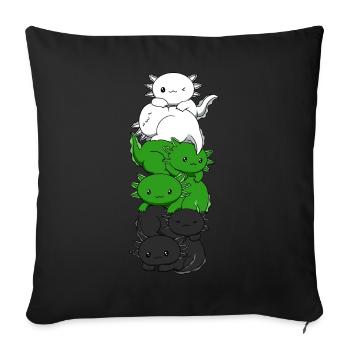 Neutrois Drapeau Axolotl Pile Kawaii Neutrois Sto - Housse de coussin décorative 45 x 45 cm - noir - Devant