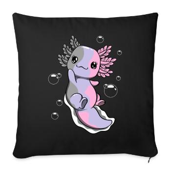 Cupiosexual Flag Axolotl Bunch Kawaii - Housse de coussin décorative 45 x 45 cm - noir - Devant