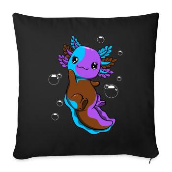 Androsexuelle Drapeau Axolotl Tas Kawaii - Housse de coussin décorative 45 x 45 cm - noir - Devant