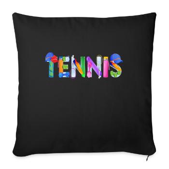 Tennis Racket Tennis Player - Sofa pillowcase 17,3'' x 17,3'' (45 x 45 cm) - black - Front