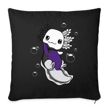 Drapeau bisexuel Axolotl Bunch Kawaii - Housse de coussin décorative 45 x 45 cm - noir - Devant