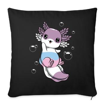 Drapeau intersexe Axolotl Bunch Kawaii - Housse de coussin décorative 45 x 45 cm - noir - Devant