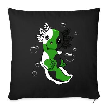 Neutrois Drapeau Axolotl Pile Kawaii Neutrois Sto - Housse de coussin décorative 45 x 45 cm - noir - Devant