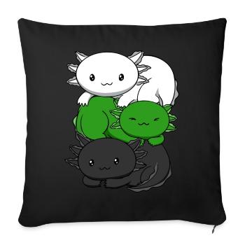 Neutrois Drapeau Axolotl Pile Kawaii Neutrois Sto - Housse de coussin décorative 45 x 45 cm - noir - Devant