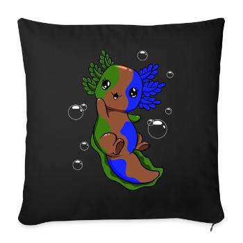 Sapiosexual Flag Axolotl Pile Kawaii - Sofa pillowcase 17,3'' x 17,3'' (45 x 45 cm) - black - Front