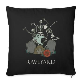 Funny Skeleton Raving Rave Heavy Metal Goth - Sofa pillowcase 17,3'' x 17,3'' (45 x 45 cm) - black - Front