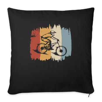 Descente - Style rétro - Housse de coussin décorative 45 x 45 cm - noir - Devant