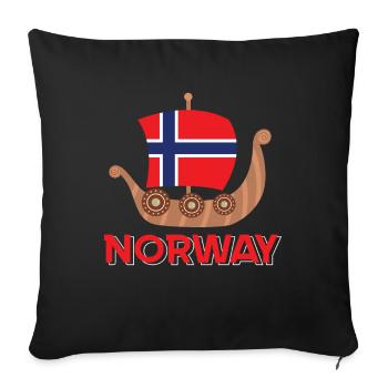 Norway Schiff Norwegen - Sofakissenbezug 45 x 45 cm - Schwarz - Vorne