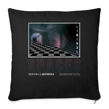 Anemoiacore Aesthetic Border Space Weirdcore - Sofa pillowcase 17,3'' x 17,3'' (45 x 45 cm) - black - Front