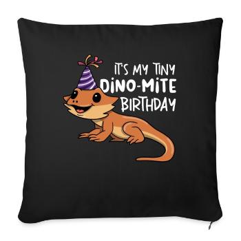 Funny bearded dragon - Sofa pillowcase 17,3'' x 17,3'' (45 x 45 cm) - black - Front